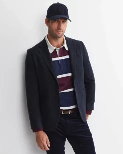 Hot Sportscraft Max Washed Wool Item Jacket in Navy