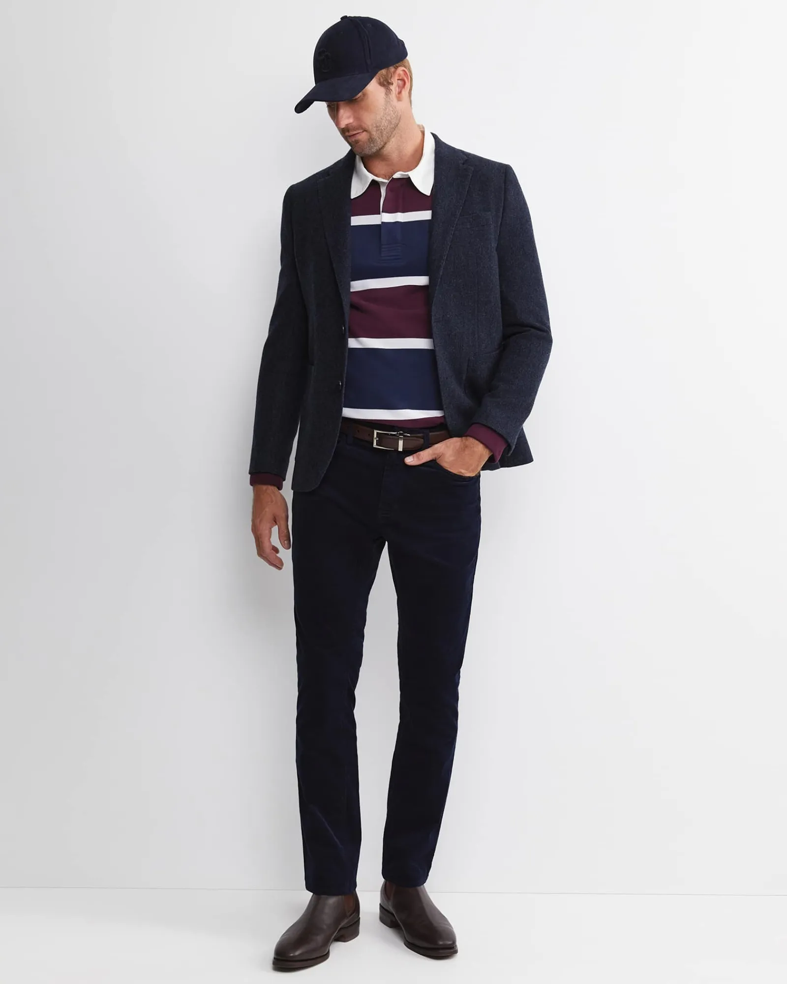 Hot Sportscraft Max Washed Wool Item Jacket in Navy