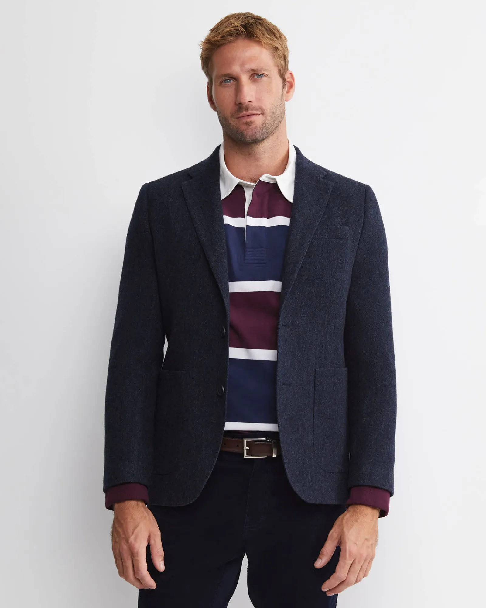 Hot Sportscraft Max Washed Wool Item Jacket in Navy