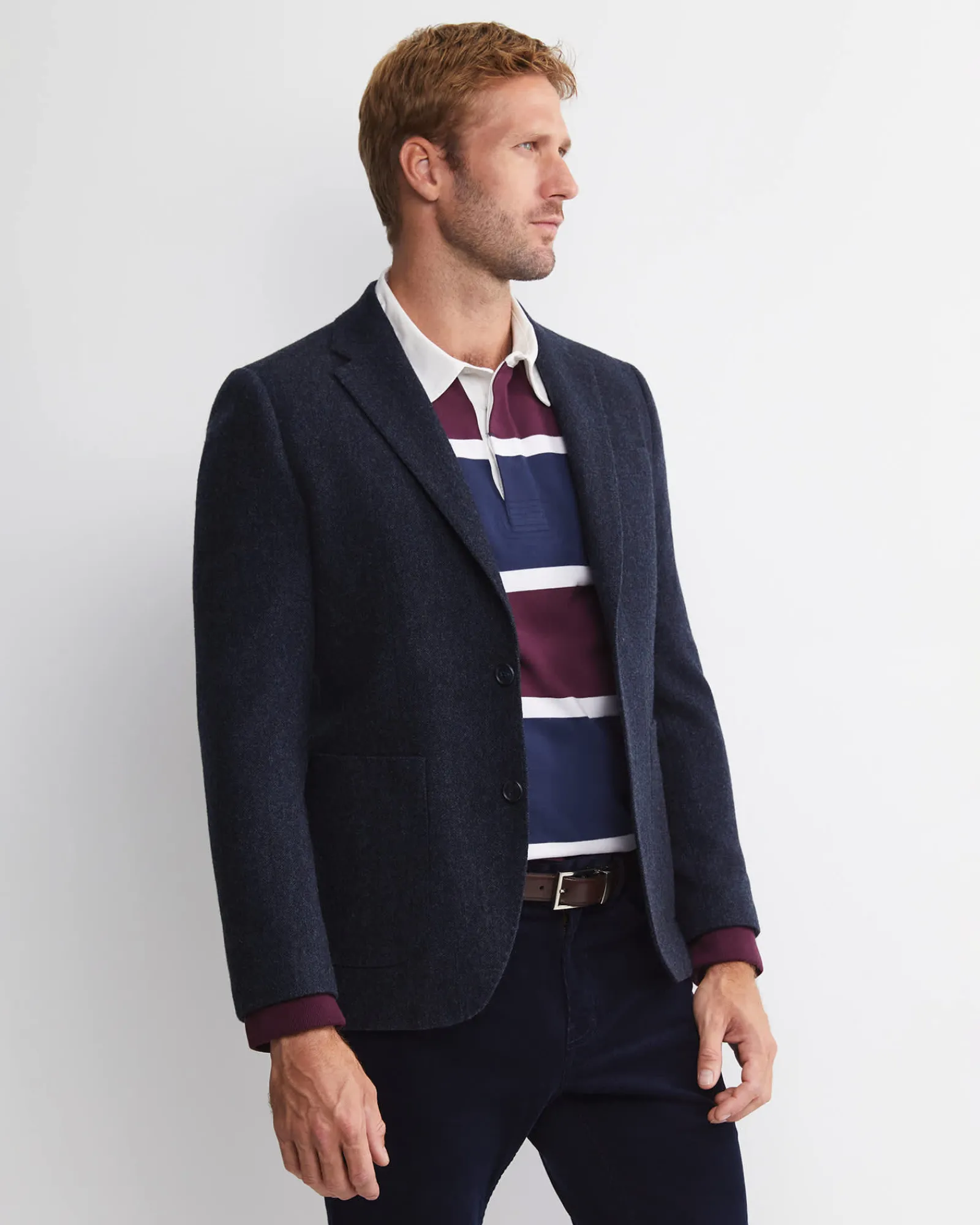 Hot Sportscraft Max Washed Wool Item Jacket in Navy