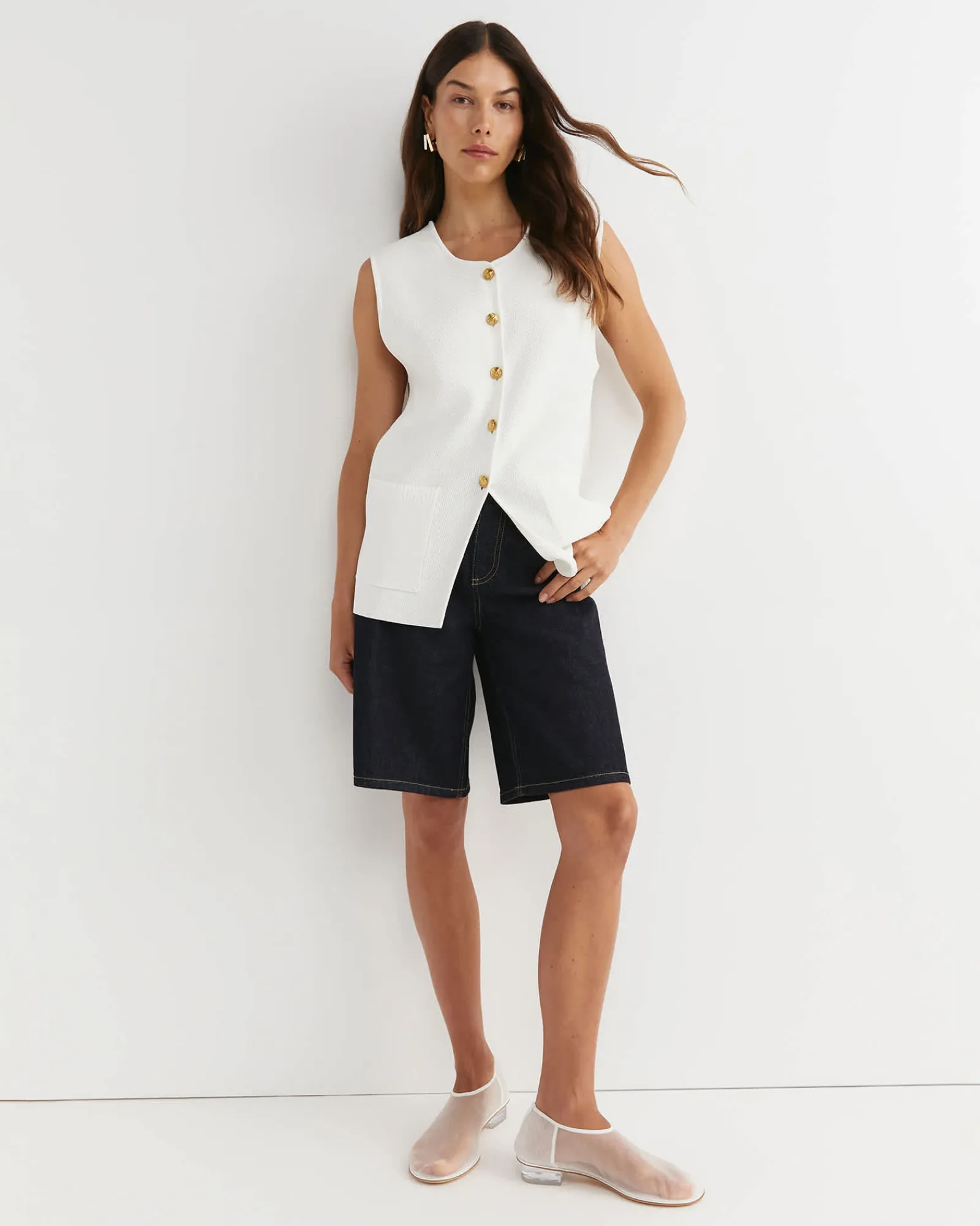 Outlet Sportscraft Maxine Milano Vest in Milk