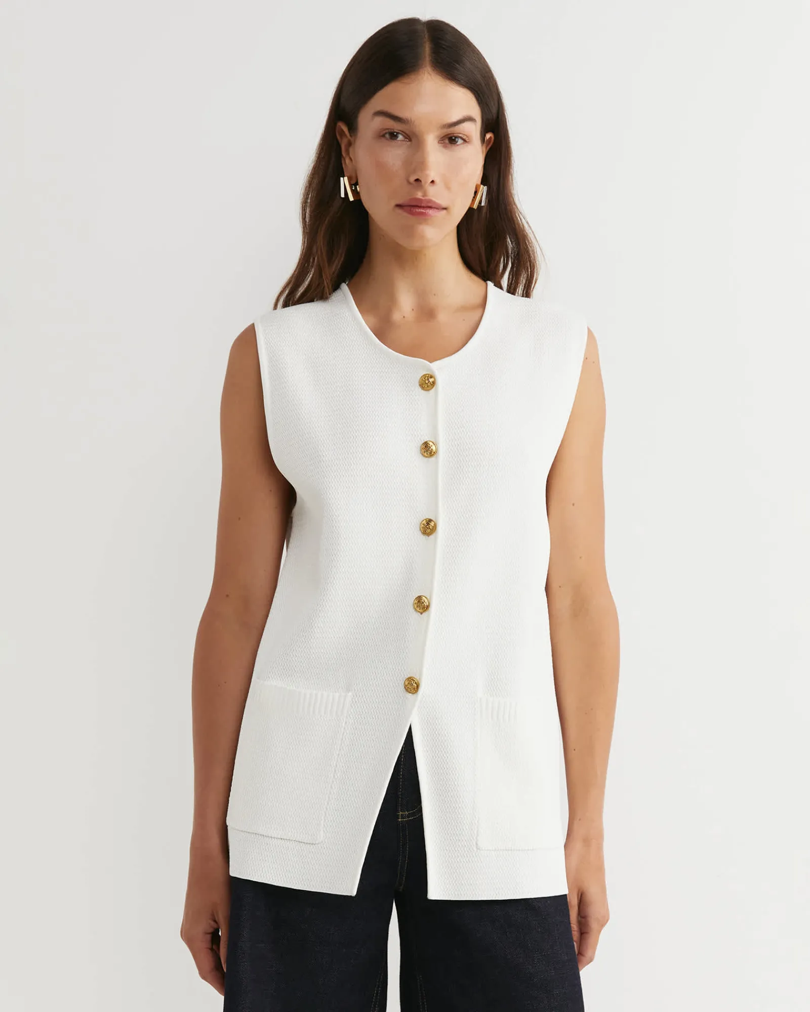 Outlet Sportscraft Maxine Milano Vest in Milk