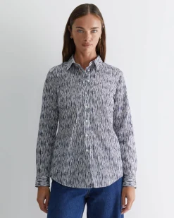 Sale Sportscraft Maya Lily Voile Shirt in Bluewhite Blue/white