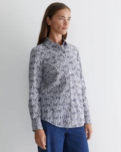 Sale Sportscraft Maya Lily Voile Shirt in Bluewhite Blue/white