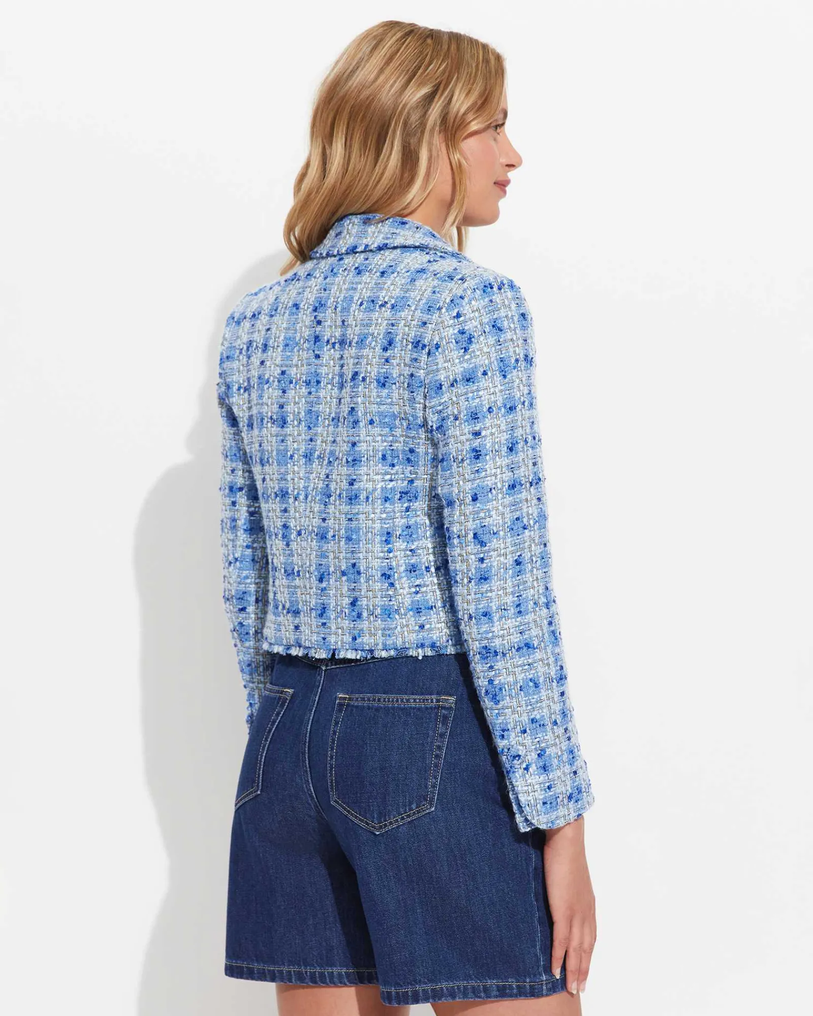 Hot Sportscraft Maya Tweed Jacket in Navy