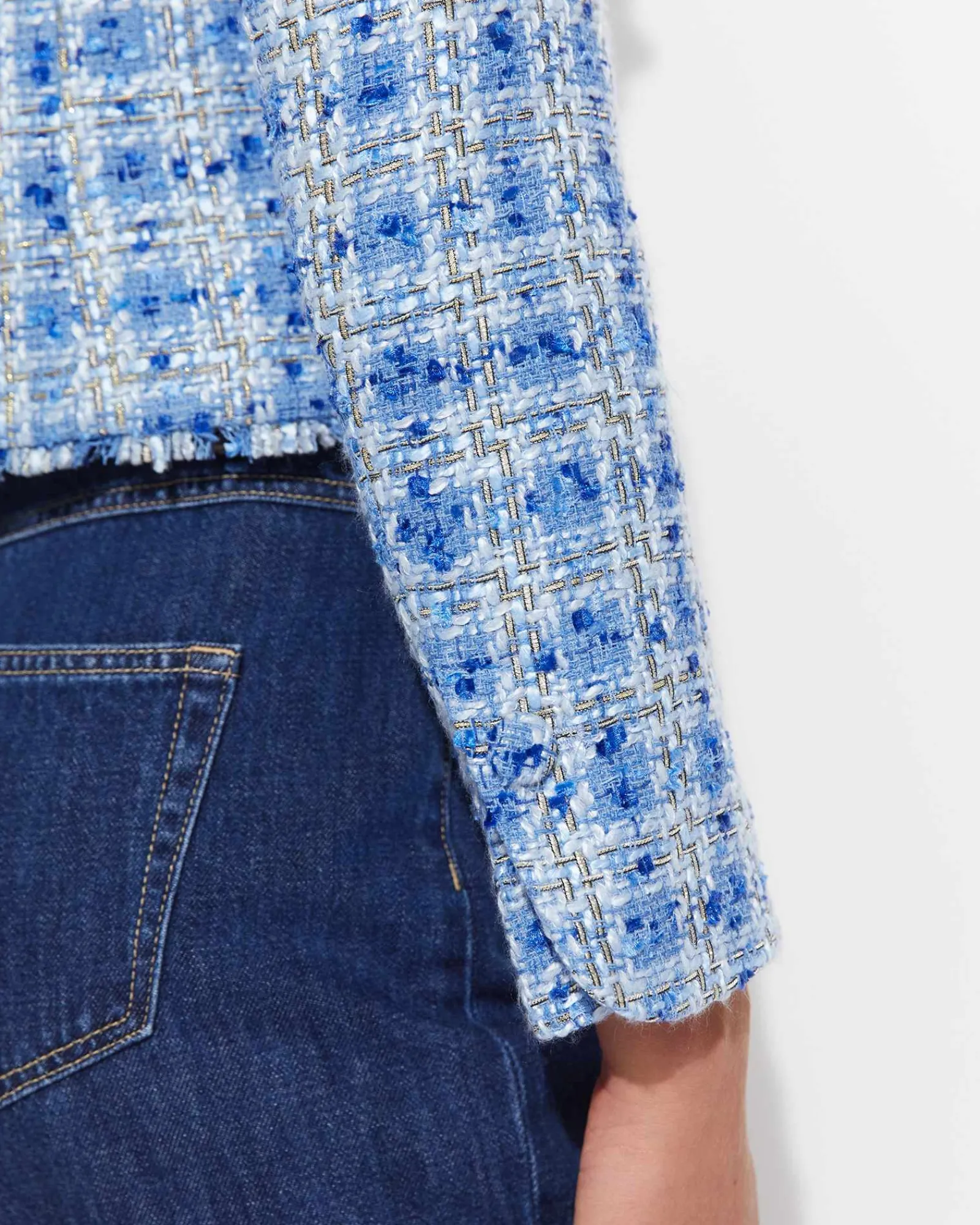 Hot Sportscraft Maya Tweed Jacket in Navy