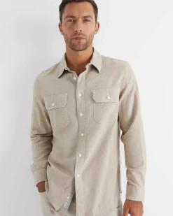 Online Sportscraft Mclure Long Sleeve Shirt in Biscuit