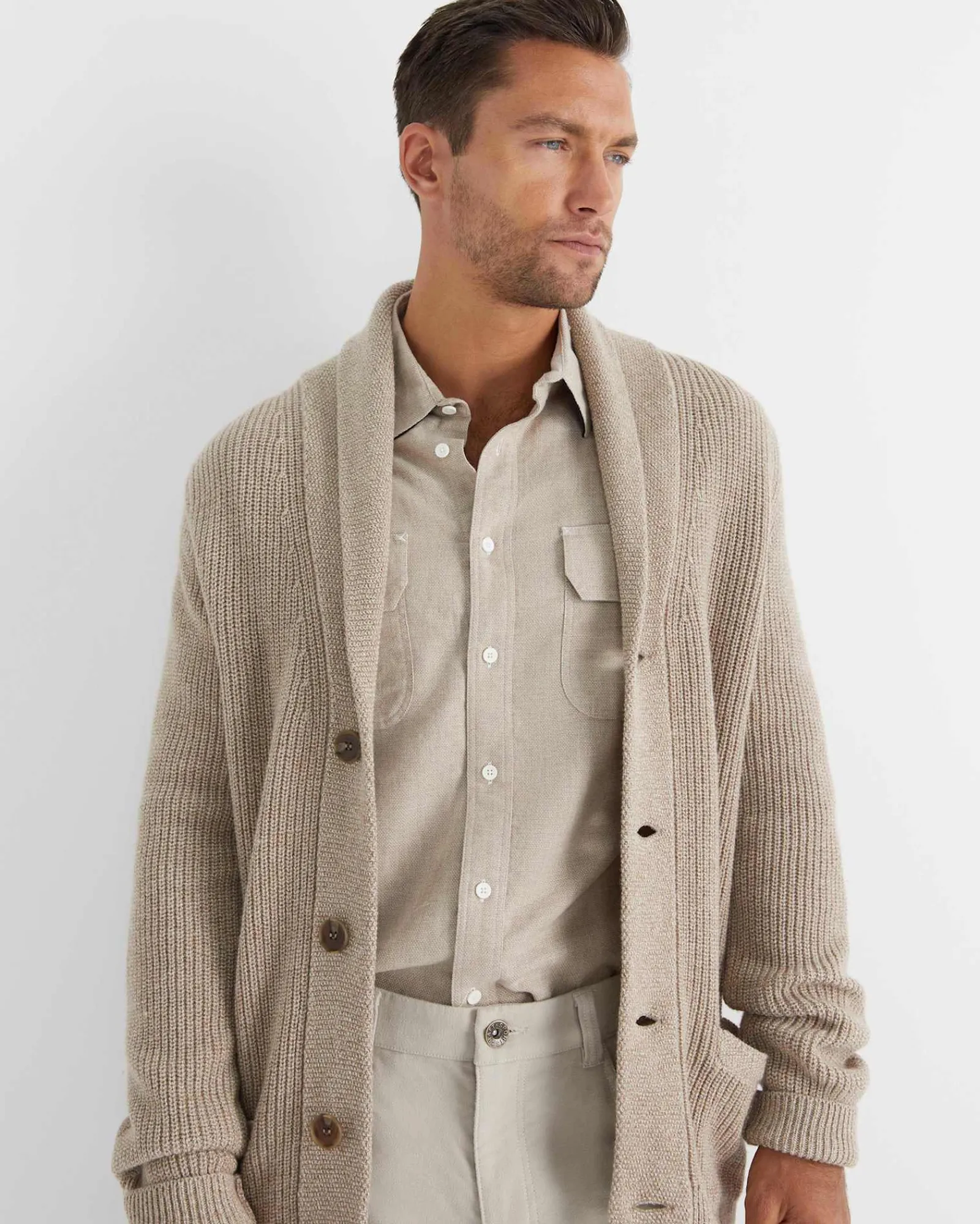 Online Sportscraft Mclure Long Sleeve Shirt in Biscuit