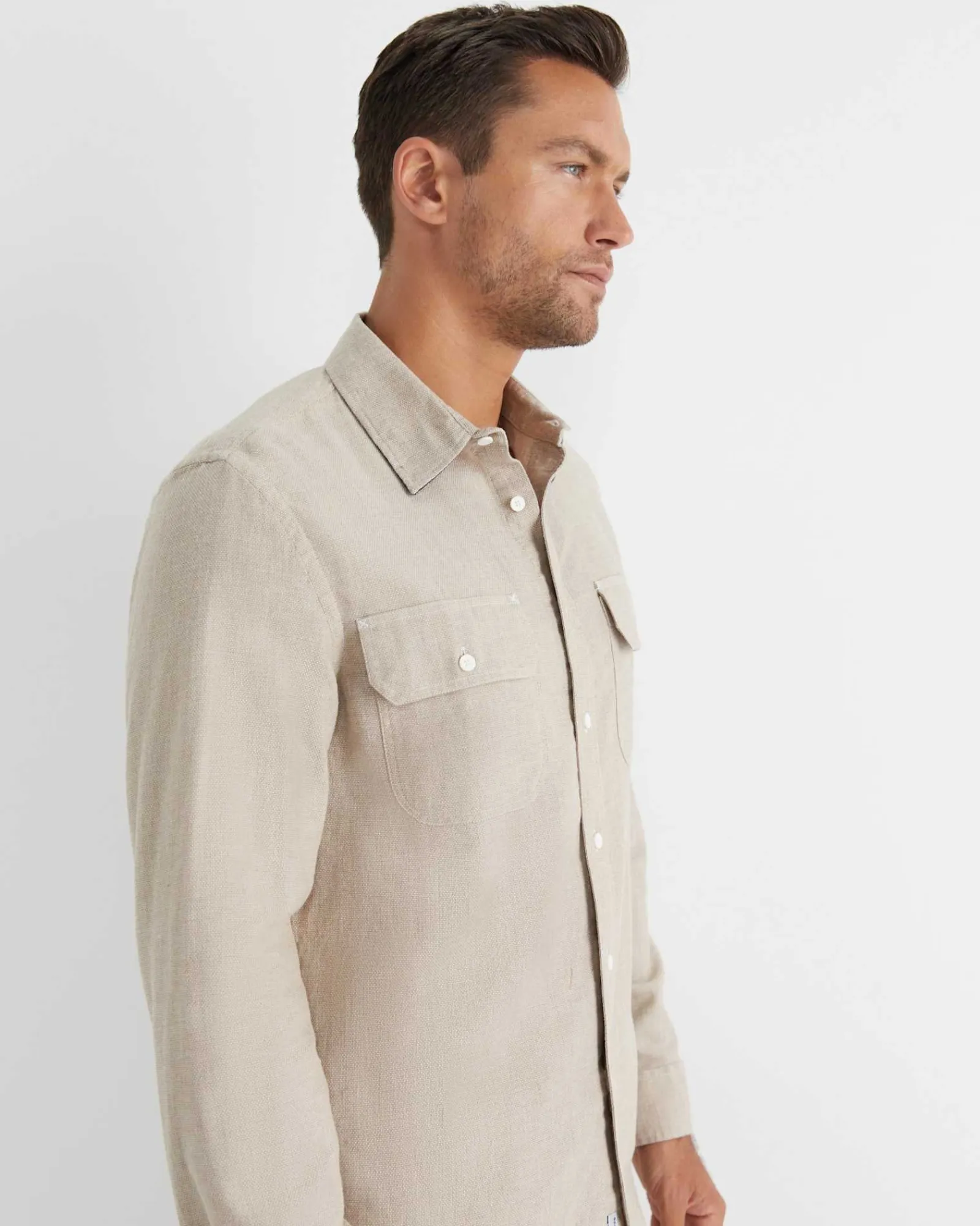 Online Sportscraft Mclure Long Sleeve Shirt in Biscuit