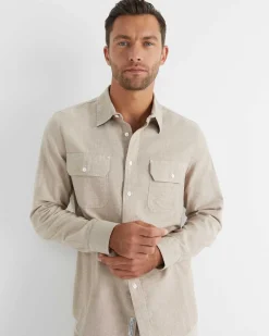 Online Sportscraft Mclure Long Sleeve Shirt in Biscuit