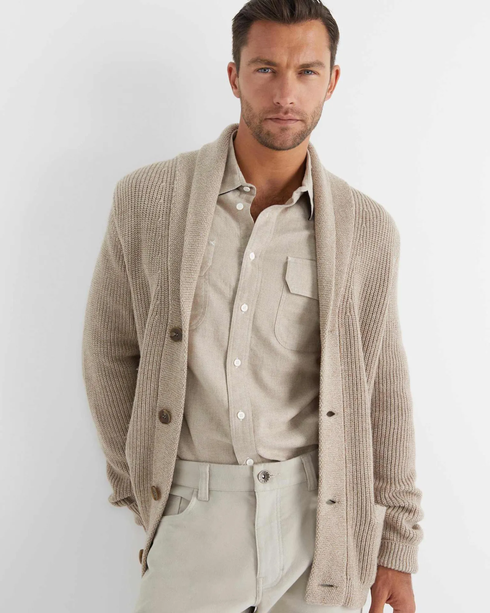 Online Sportscraft Mclure Long Sleeve Shirt in Biscuit