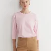 New Sportscraft Mercerised Cotton 3/4 Sleeve Tee in Soft Pink SoftPink