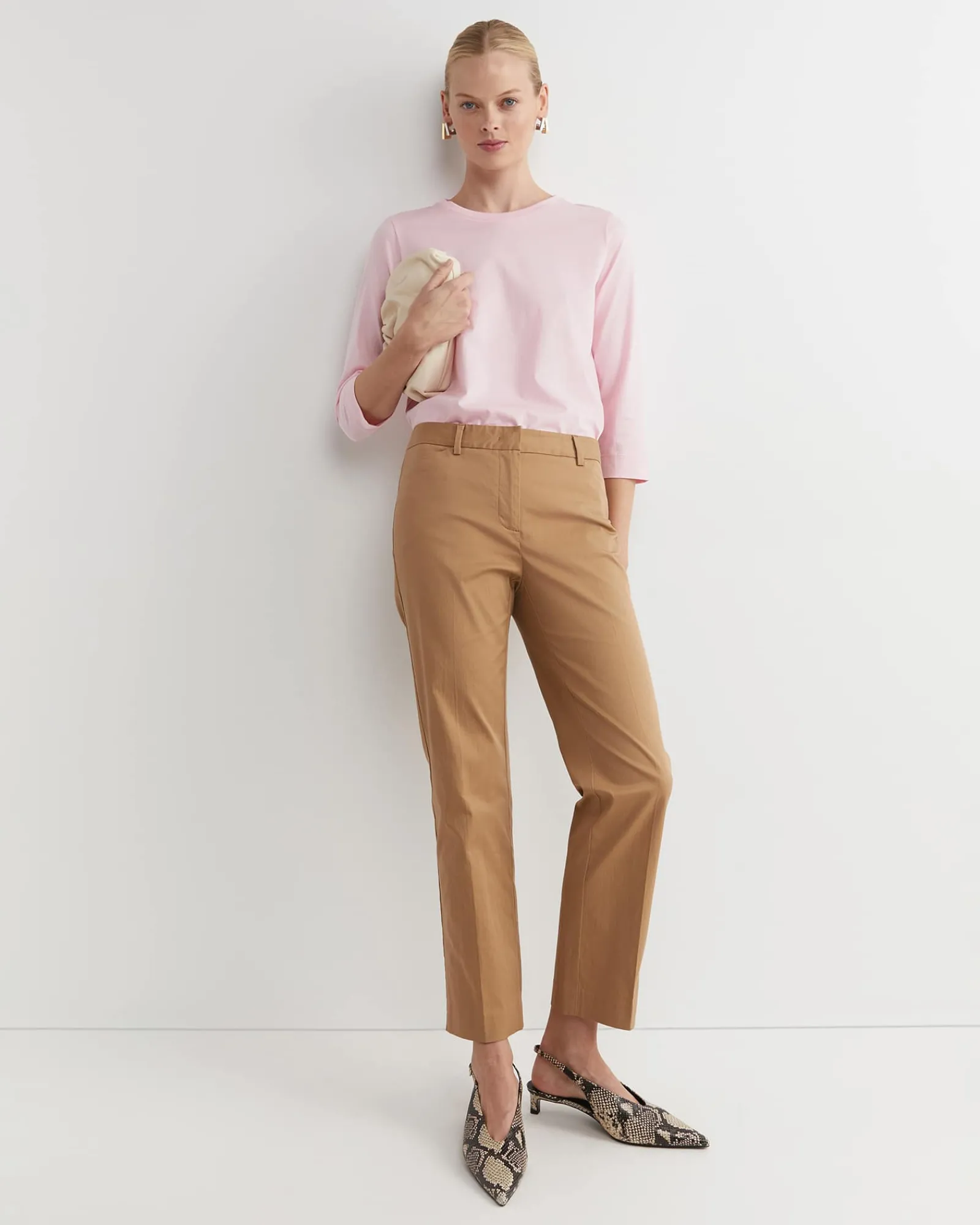 New Sportscraft Mercerised Cotton 3/4 Sleeve Tee in Soft Pink SoftPink