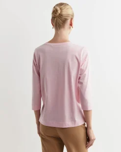 New Sportscraft Mercerised Cotton 3/4 Sleeve Tee in Soft Pink SoftPink