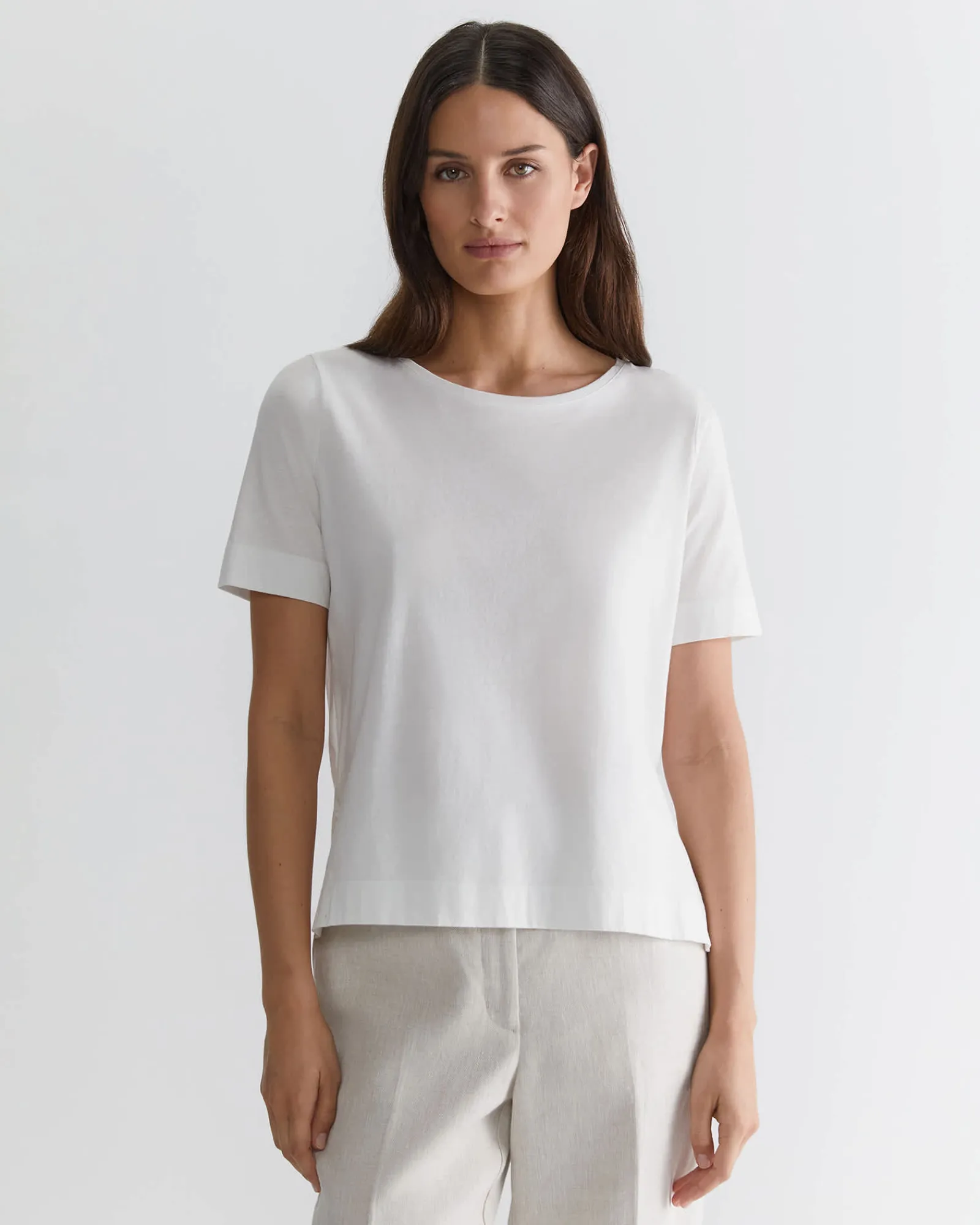 Clearance Sportscraft Mercerised Cotton Tee in White