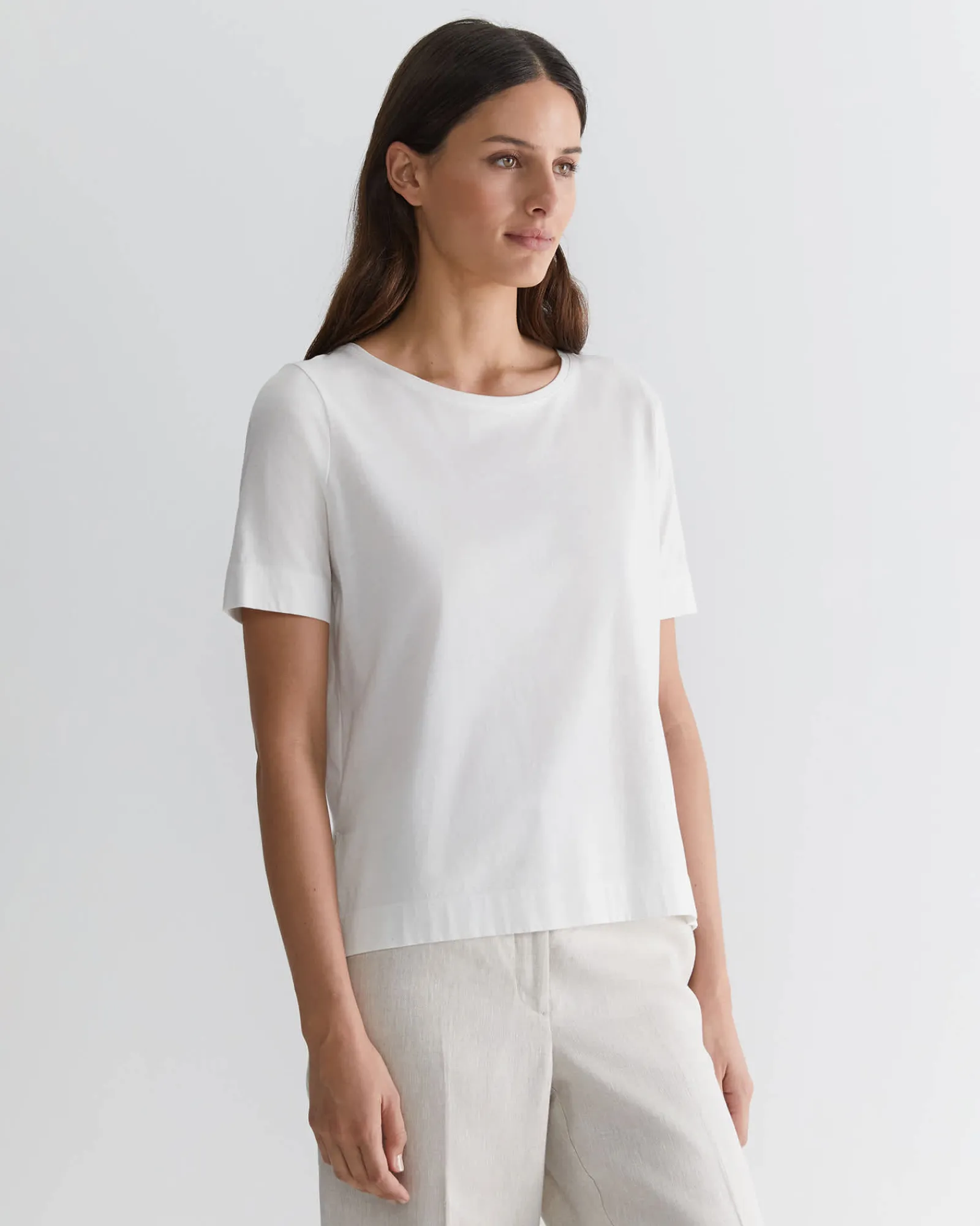 Clearance Sportscraft Mercerised Cotton Tee in White