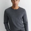 Hot Sportscraft Merino Crew Neck Knit in Charcoal Melange CharcoalMelange