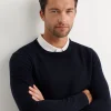 New Sportscraft Merino Crew Neck Knit in Navy