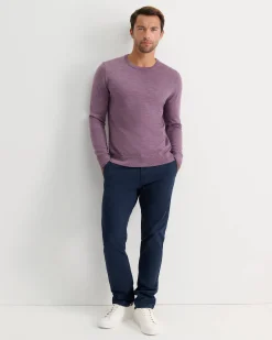 Online Sportscraft Merino Crew Neck Knit in Fig