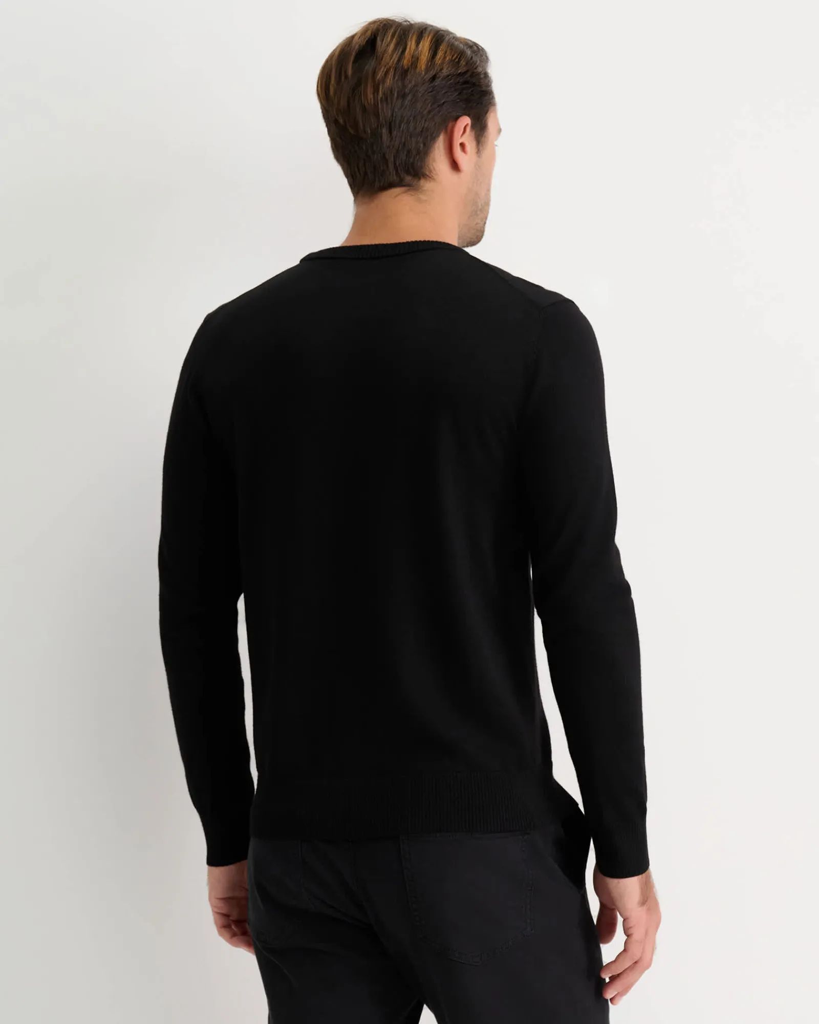 Sale Sportscraft Merino Crew Neck Knit in Black