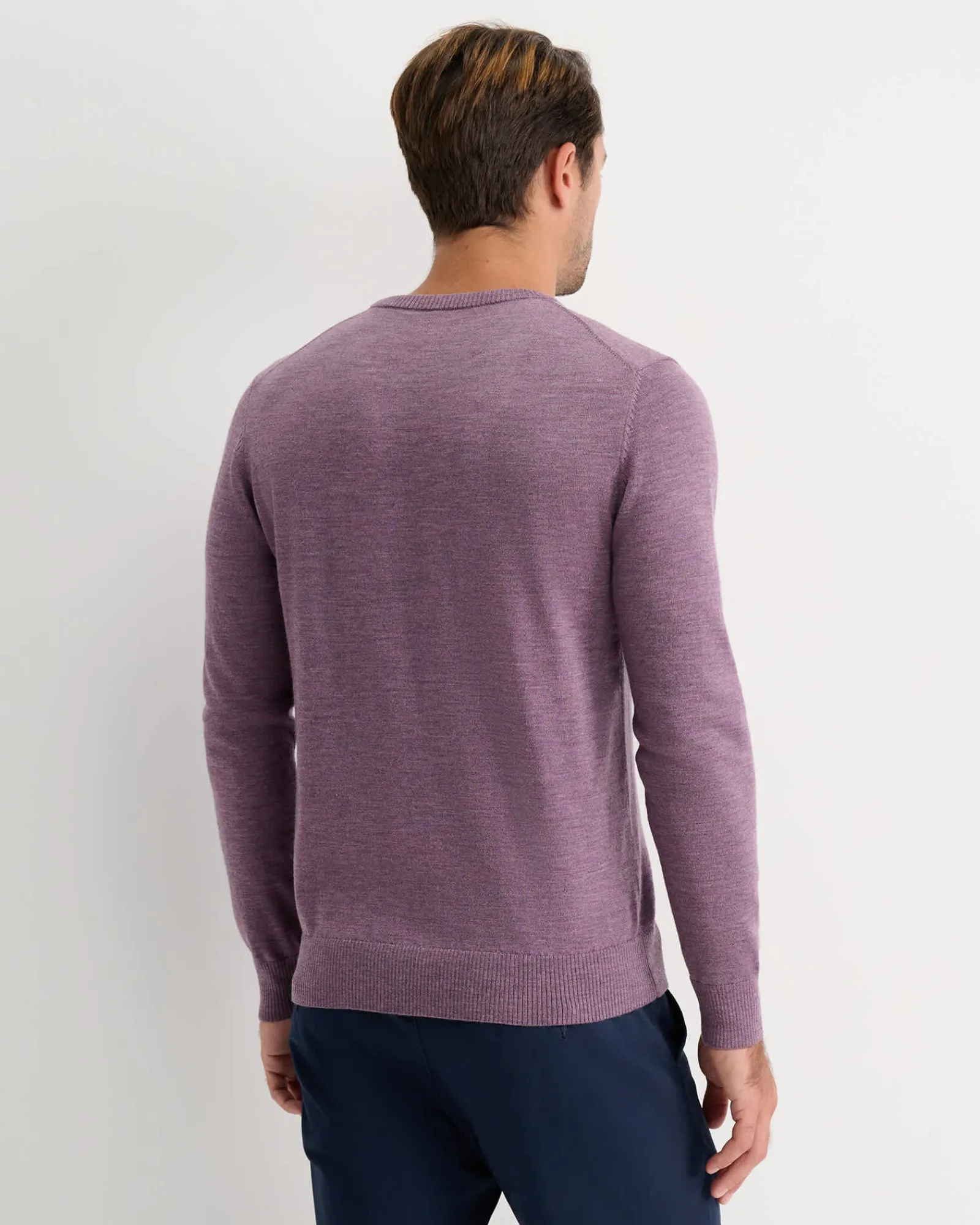 Online Sportscraft Merino Crew Neck Knit in Fig