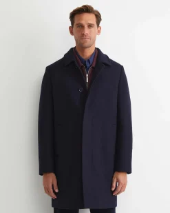 Best Sportscraft Micah Wool Blend Coat in Navy