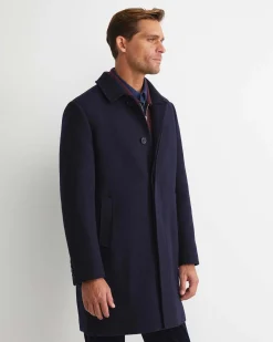 Best Sportscraft Micah Wool Blend Coat in Navy