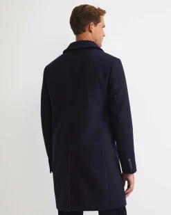 Best Sportscraft Micah Wool Blend Coat in Navy