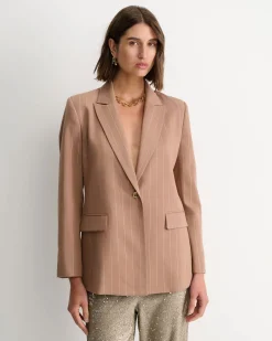 Sale Sportscraft Mina Lurex Pinstripe Jacket in Tan