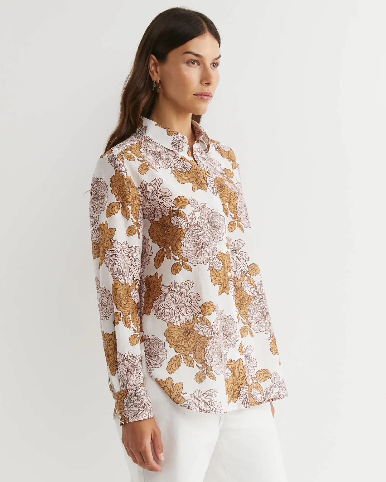 Hot Sportscraft Miranda Cotton Silk Shirt in Tan