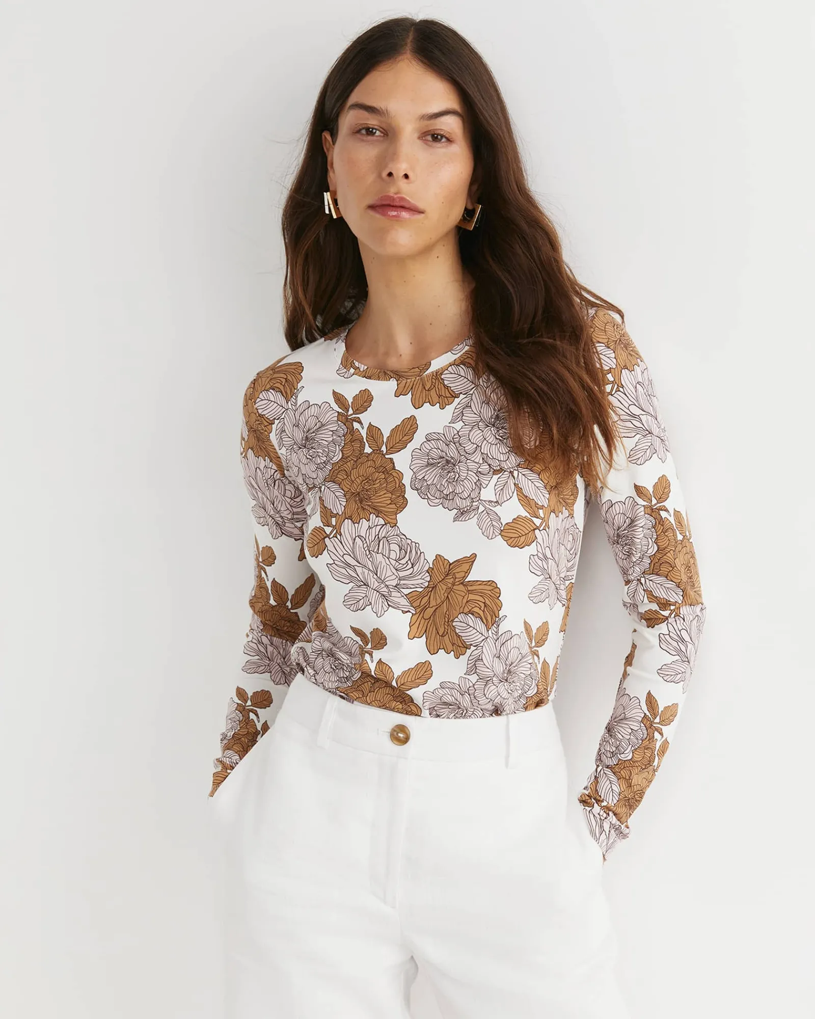 New Sportscraft Miranda Magic Long Sleeve Tee in Tan