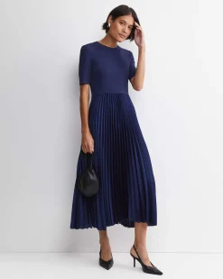 Best Sportscraft Mixed Media Midi Dress in Midnight