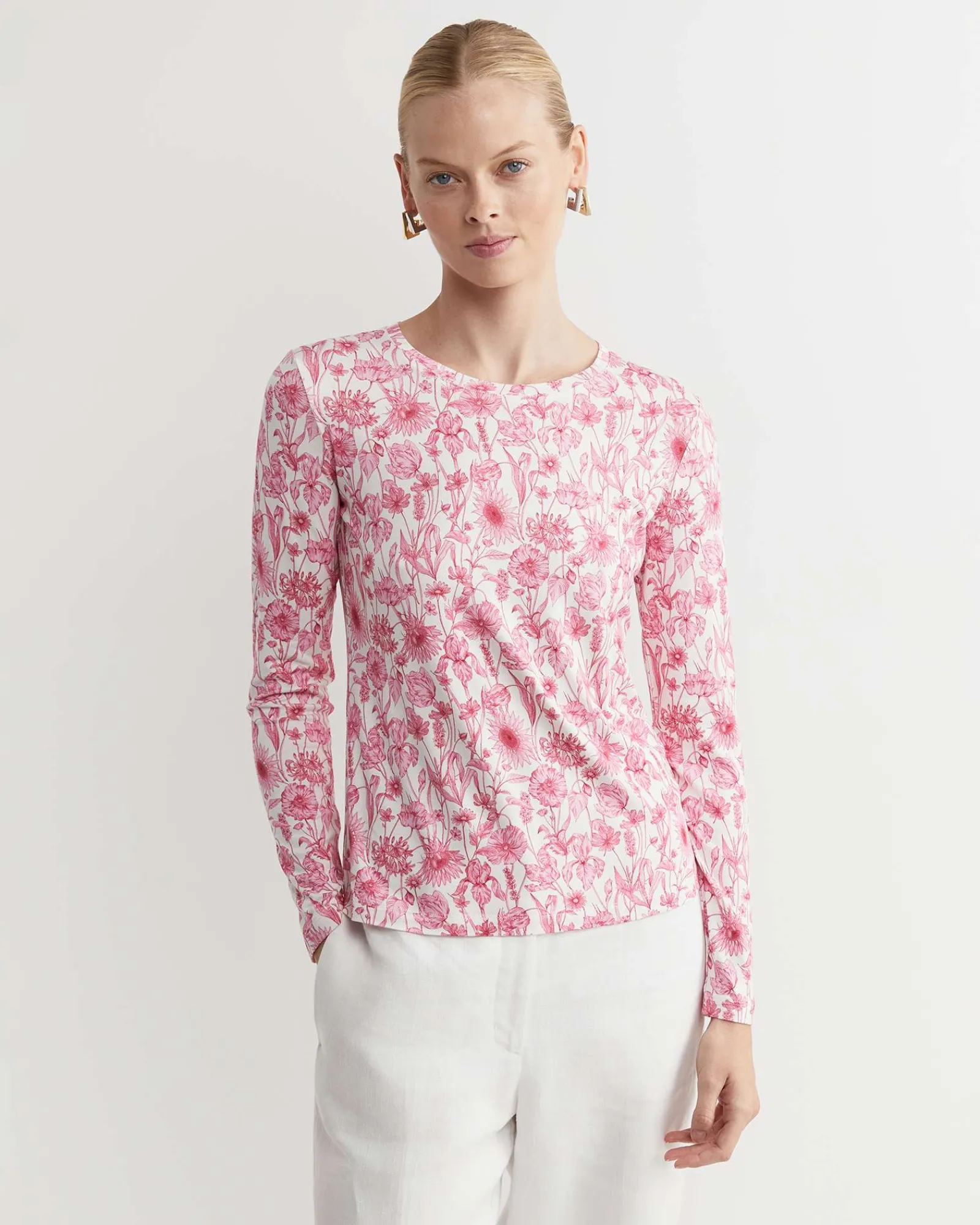 Discount Sportscraft Muse Liberty Long Sleeve Magic Tee in Whitepink White/pink
