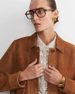 Fashion Sportscraft Myra Suede Jacket in Tan