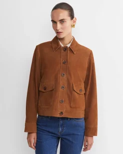 Fashion Sportscraft Myra Suede Jacket in Tan