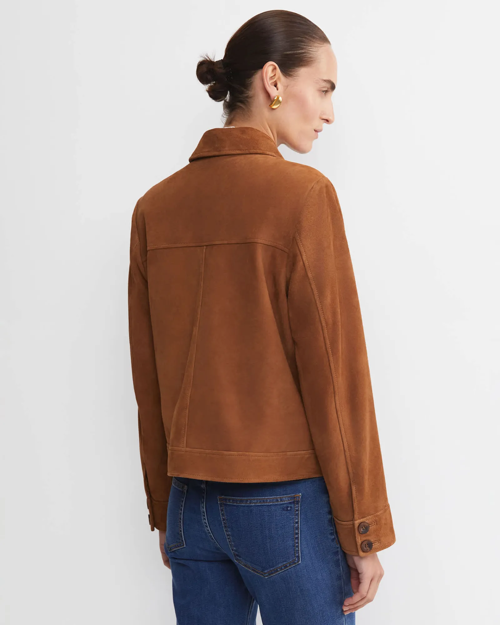 Fashion Sportscraft Myra Suede Jacket in Tan
