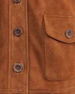 Fashion Sportscraft Myra Suede Jacket in Tan