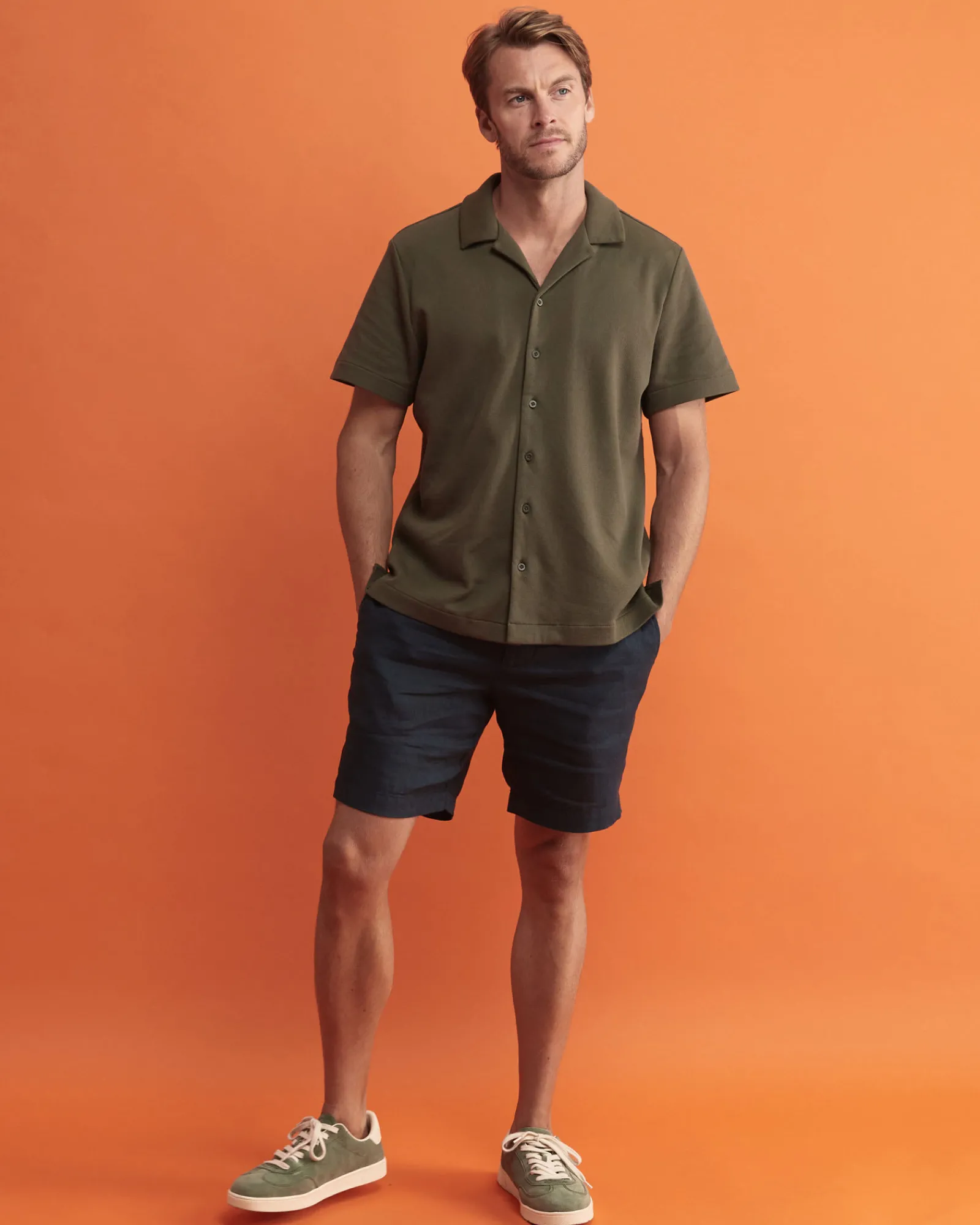 Hot Sportscraft Nason Short Sleeve Pique Shirt in Khaki