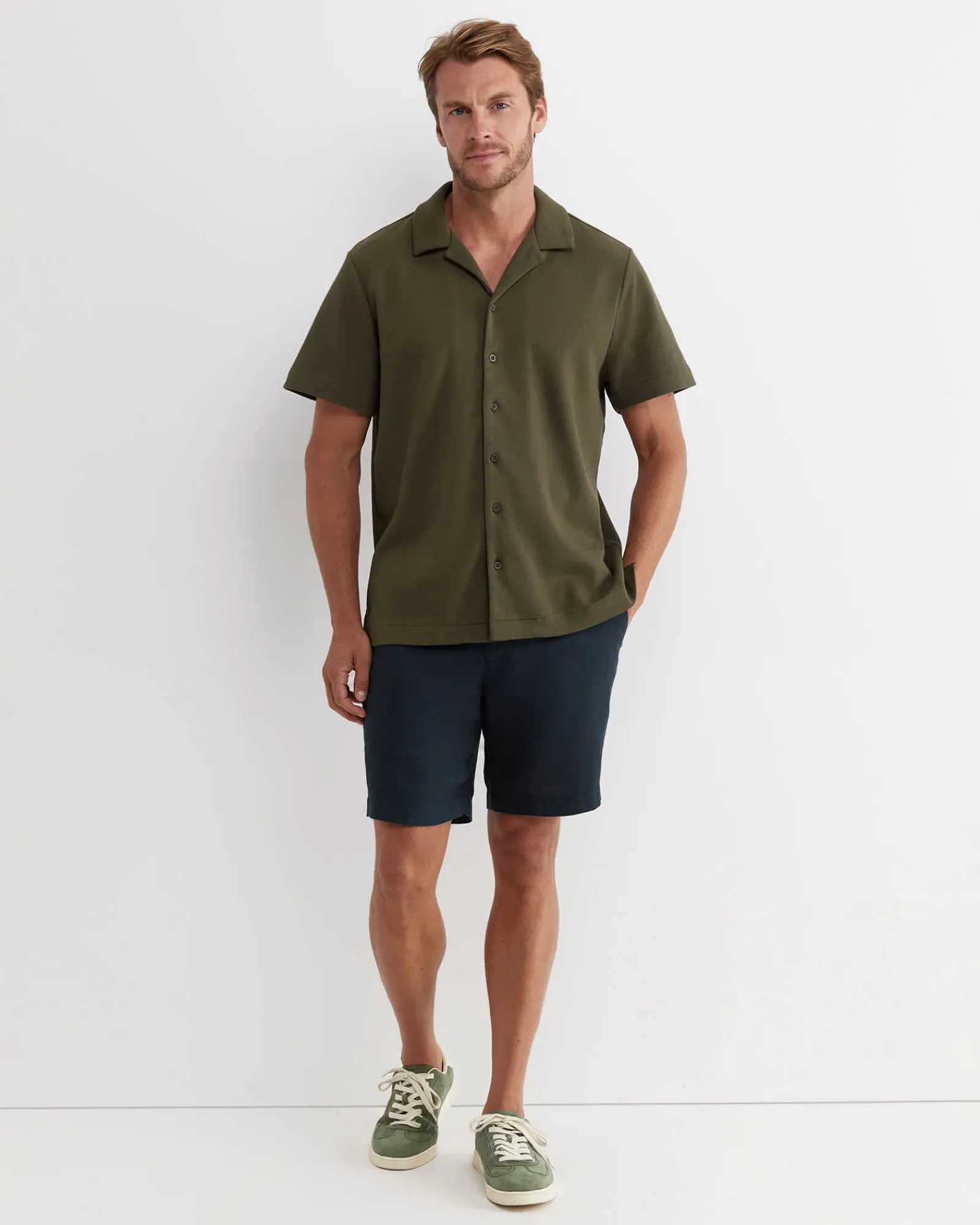 Hot Sportscraft Nason Short Sleeve Pique Shirt in Khaki
