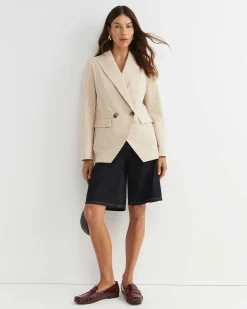 Online Sportscraft Nikoo Stripe Jacket in Tanwhite Tan/white