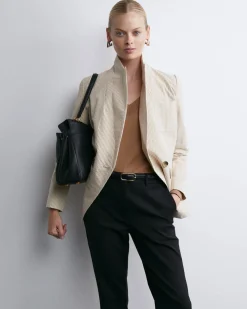 Online Sportscraft Nikoo Stripe Jacket in Tanwhite Tan/white