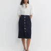 Clearance Sportscraft Nili Stud Skirt in Denim