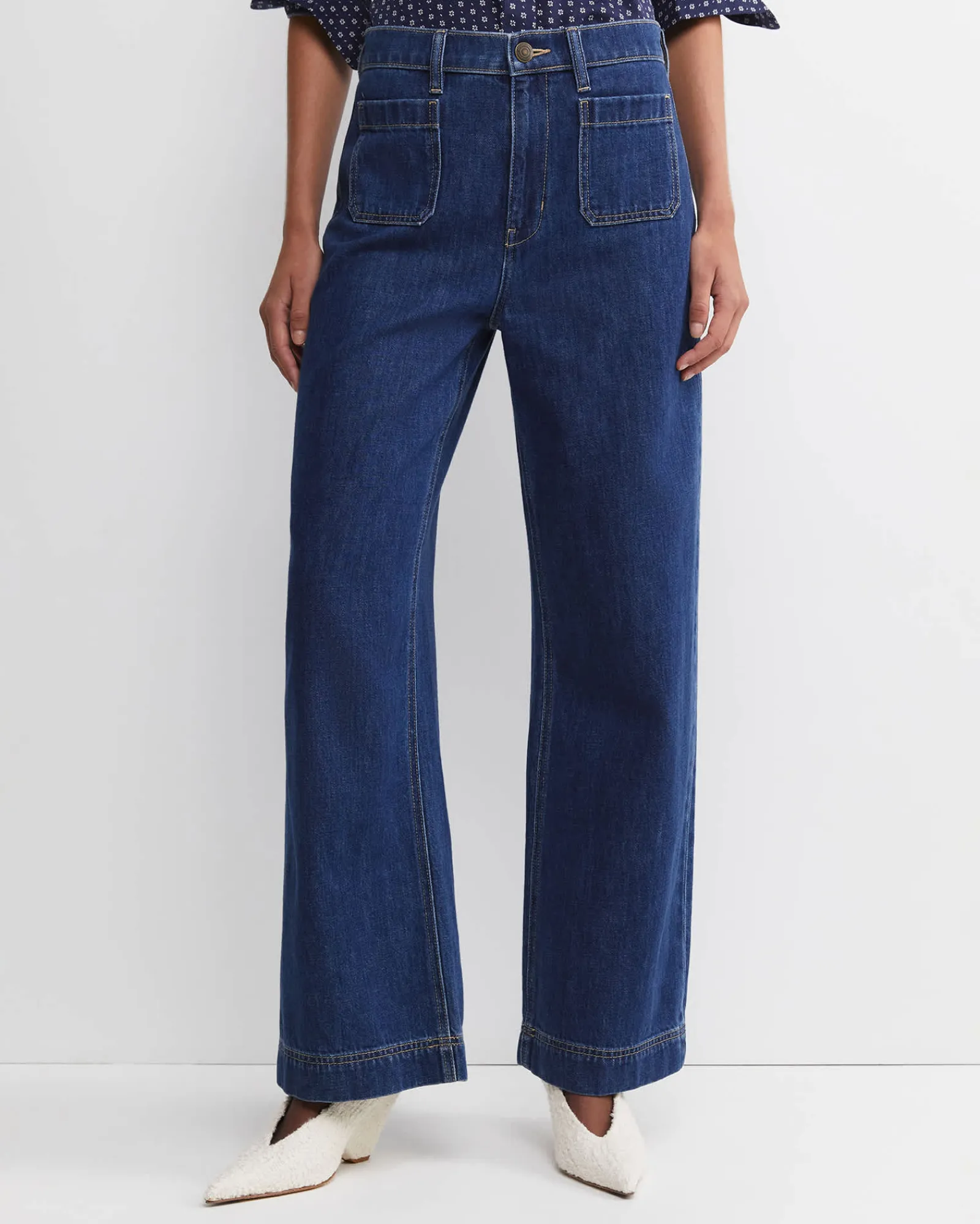 New Sportscraft Nili Wide Leg jean in Blue Wash BlueWash