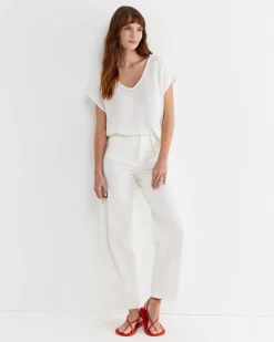 Fashion Sportscraft Nili Wide Leg Jean in Ivory