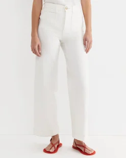 Fashion Sportscraft Nili Wide Leg Jean in Ivory