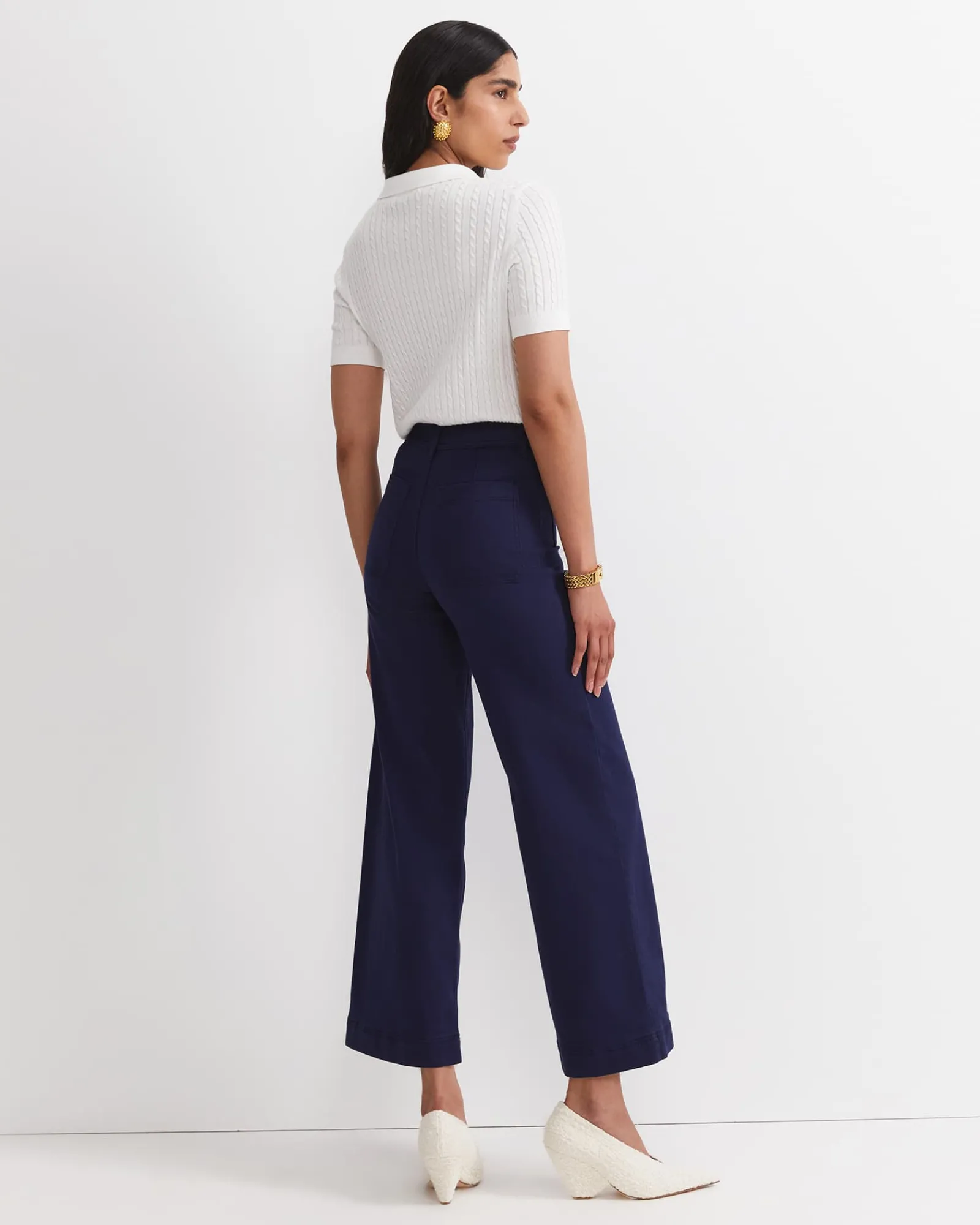 Clearance Sportscraft Nili Wide Leg Jean in Navy