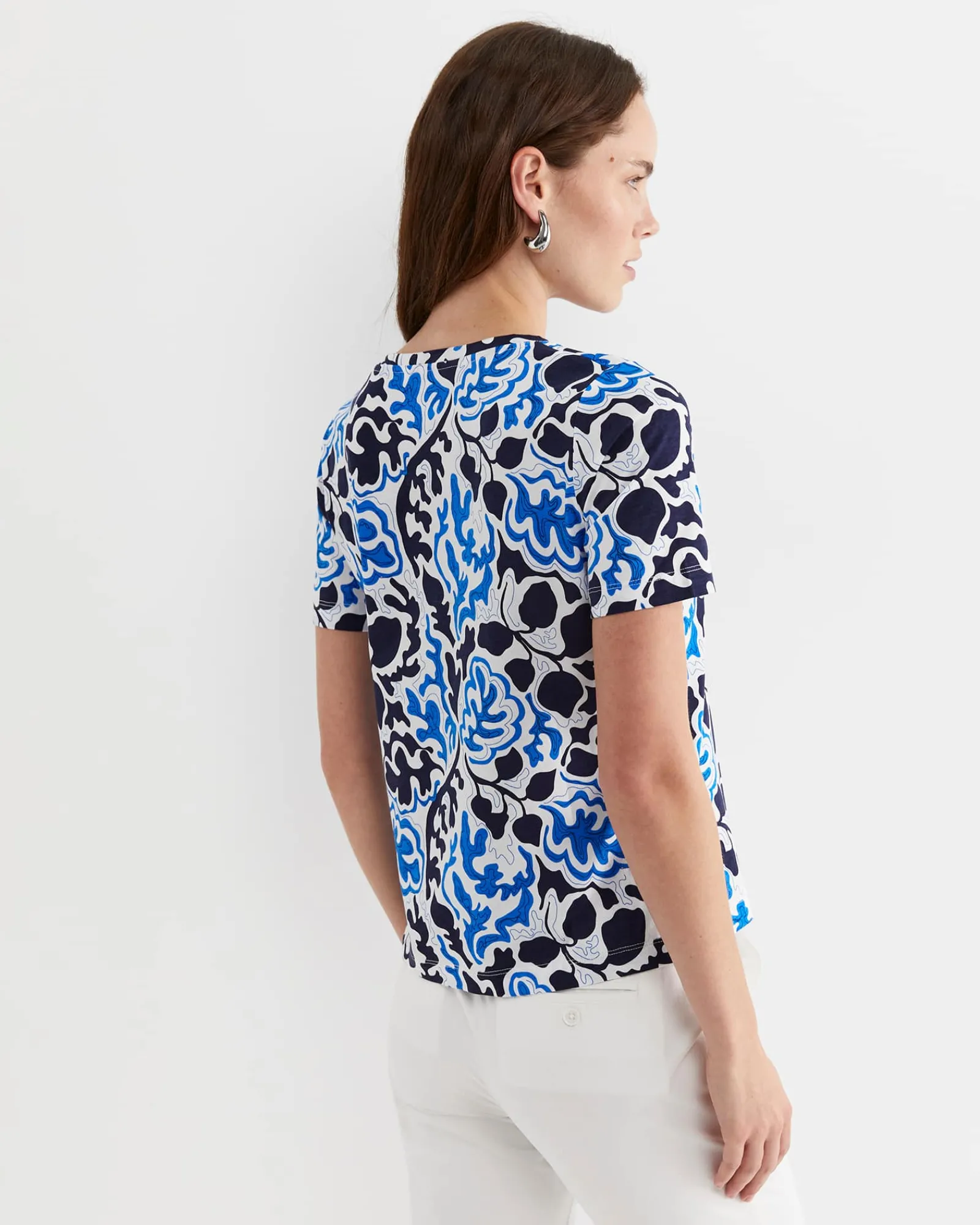Clearance Sportscraft Nur Short Sleeve Mercerised Tee in Blue Multi BlueMulti