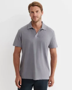 Fashion Sportscraft Osborne Linen Blend Polo in Grey