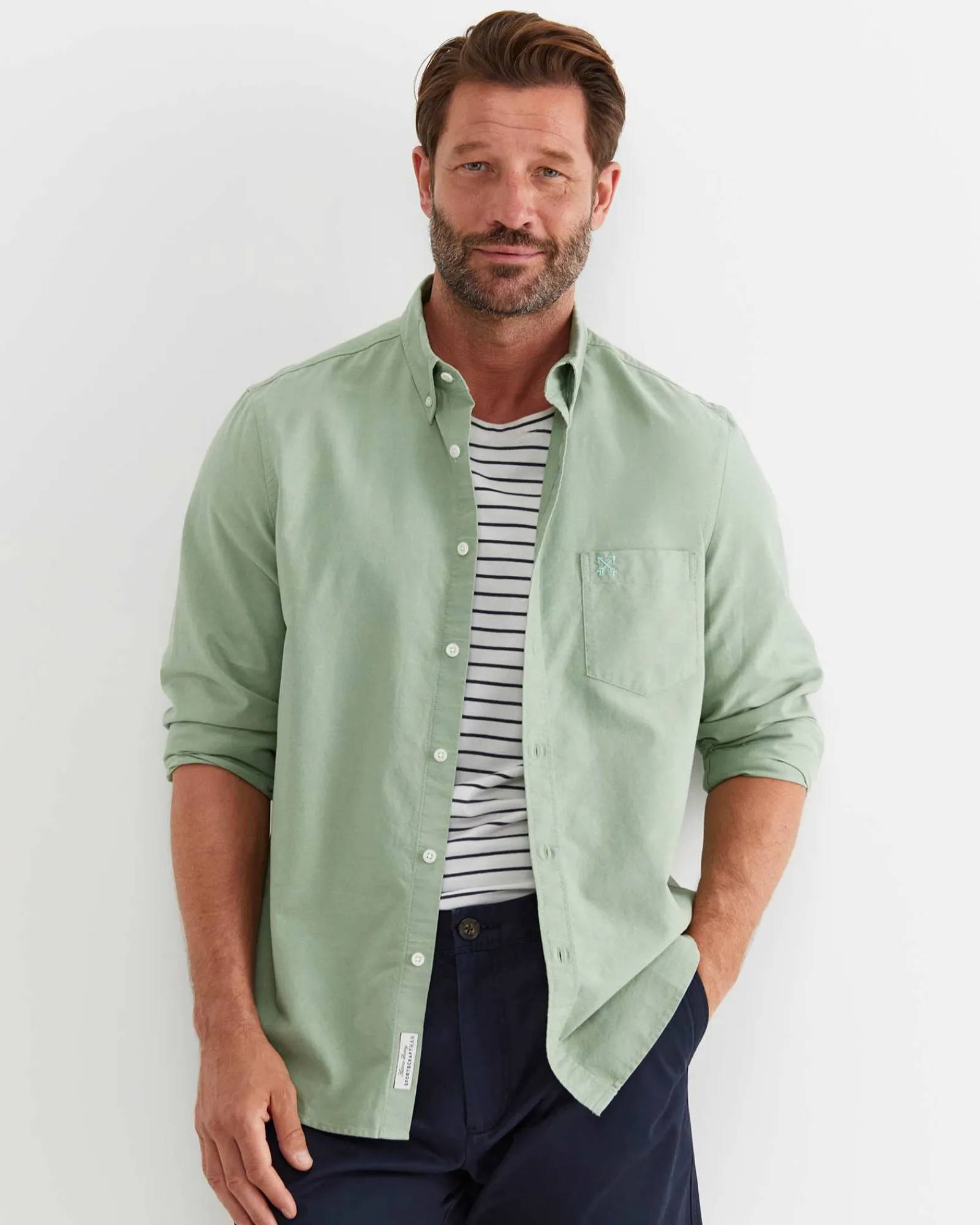 New Sportscraft Oxford Long Sleeve Shirt in Vine