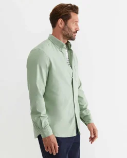 New Sportscraft Oxford Long Sleeve Shirt in Vine